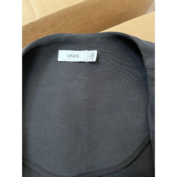 Vince black elastic waist zip up vest size l chic and stylish - Picture 7 of 7